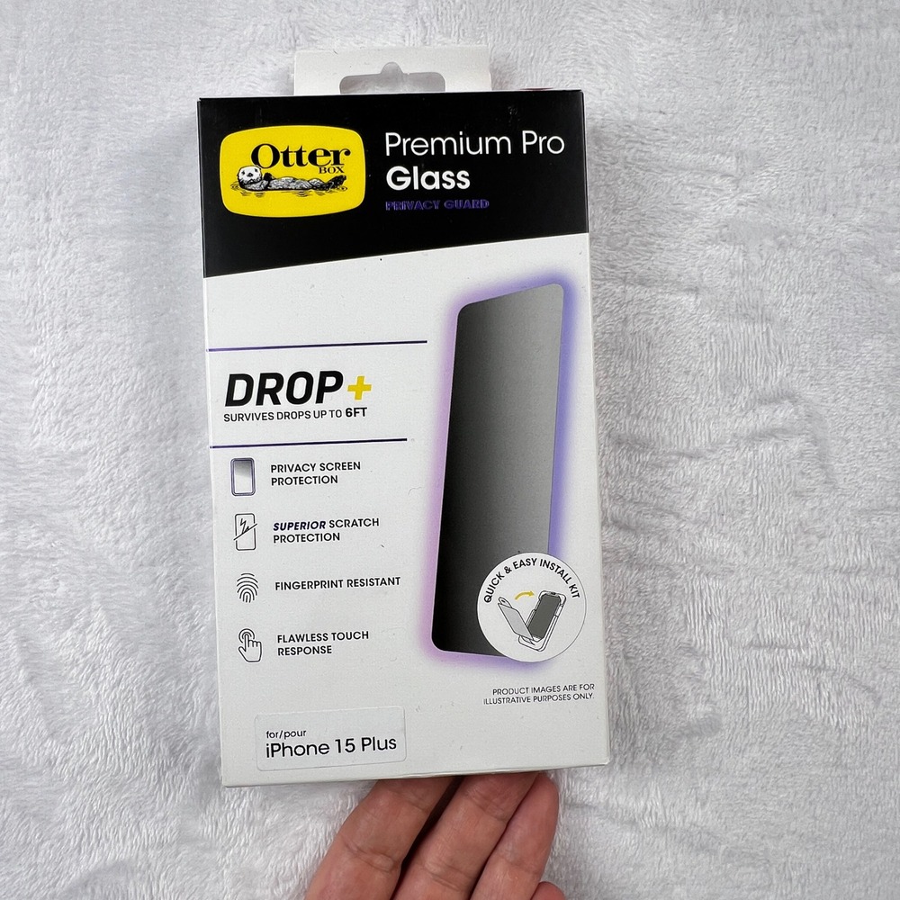 NEW OtterBox Premium Pro Glass Privacy Guard iPhone 15 Plus Screen Protector
